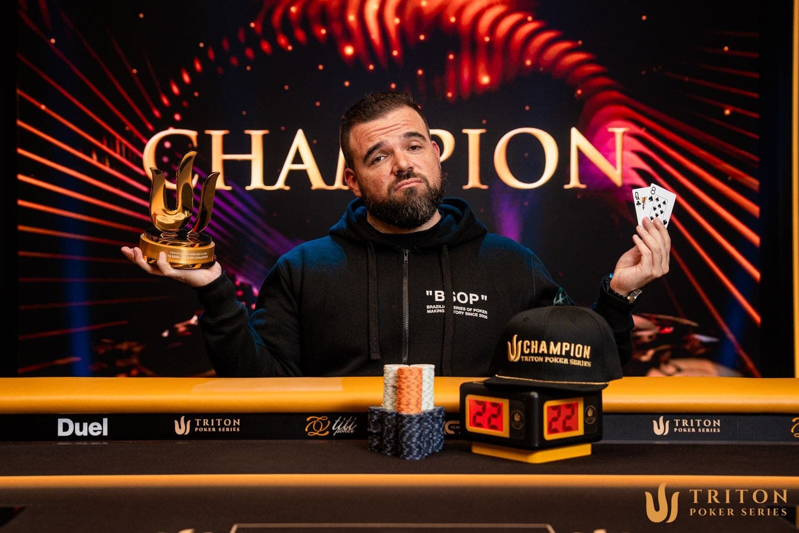 The Triton $50,000 NLH 8-Handed tournament ended in a deal